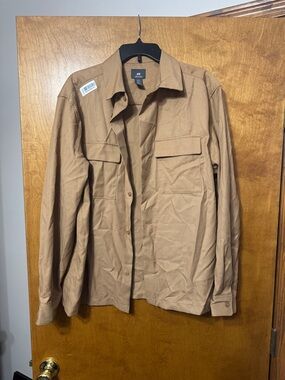 H&M Men's Light Brown Utility Shirt Jacket